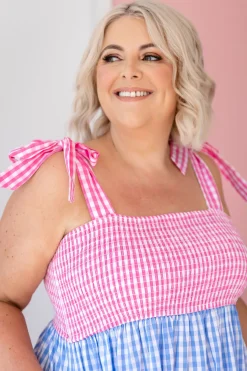 Allegra Maxi Dress in Gingham Mix