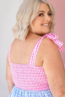 Allegra Maxi Dress in Gingham Mix