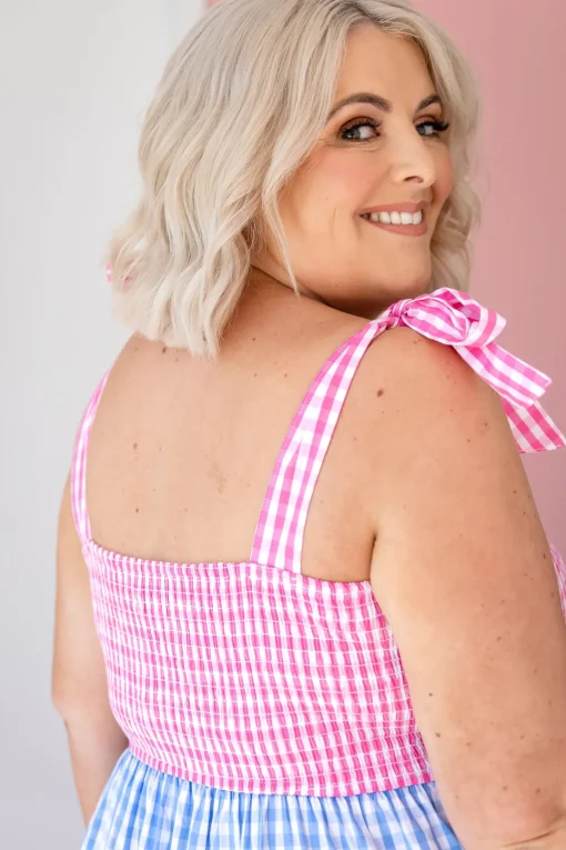 Allegra Maxi Dress in Gingham Mix