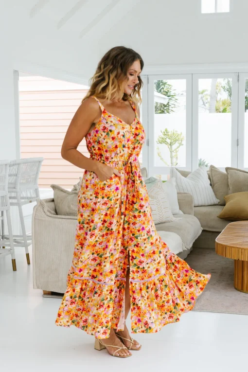 April Maxi Dress in Sunshine Floral