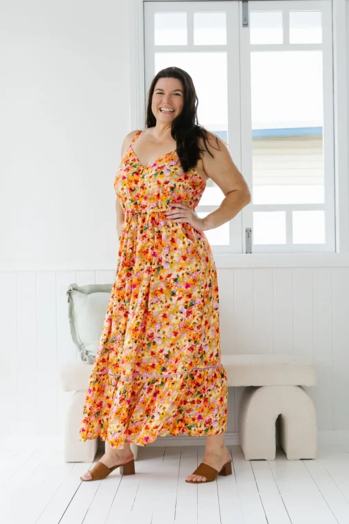 April Maxi Dress in Sunshine Floral
