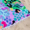 Beach Towel in Electric Leopard by Kasey Rainbow