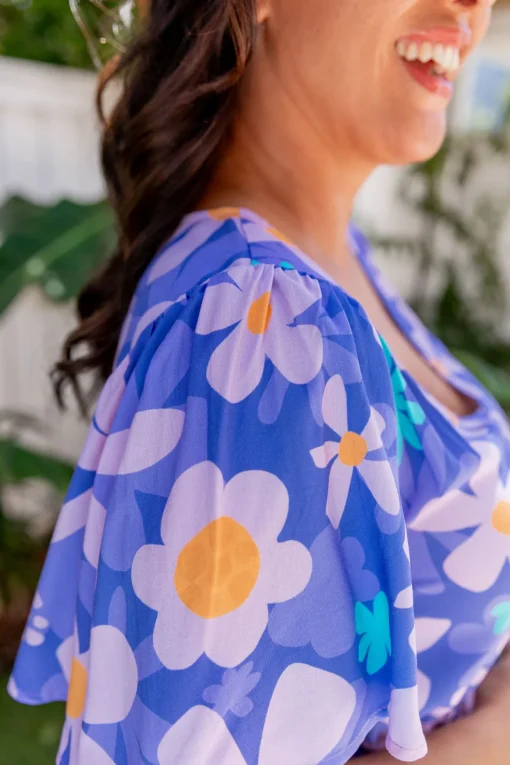 Bonnie Dress in Lilac Daisies