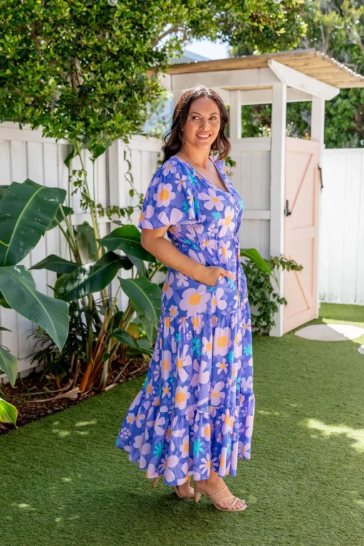 Bonnie Dress in Lilac Daisies