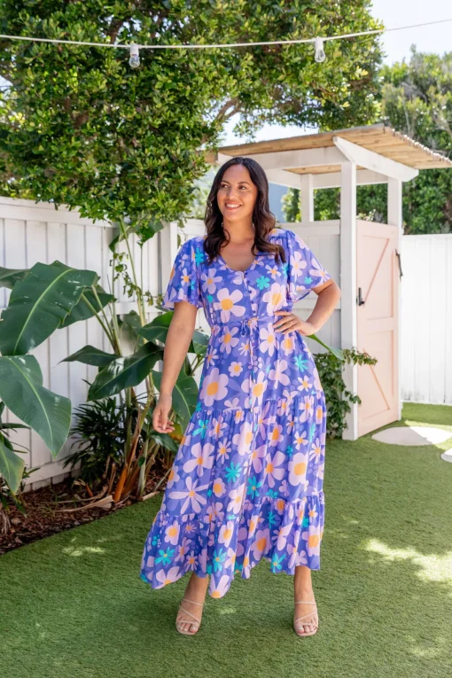 Bonnie Dress in Lilac Daisies