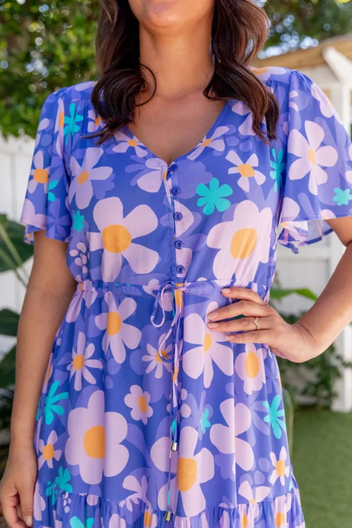 Bonnie Dress in Lilac Daisies