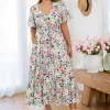 Bonnie Linen Blend Maxi Dress in Rose Fleur