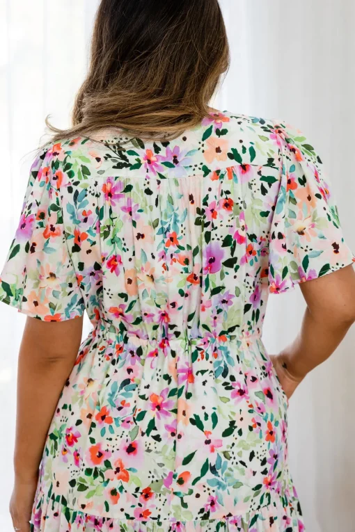 Bonnie Linen Blend Maxi Dress in Rose Fleur