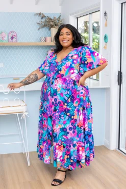 Bonnie Maxi Dress in Midnight Safari by Kasey Rainbow