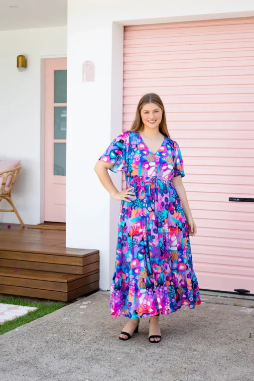 Bonnie Maxi Dress in Midnight Safari by Kasey Rainbow