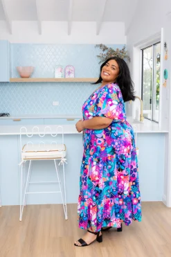 Bonnie Maxi Dress in Midnight Safari by Kasey Rainbow