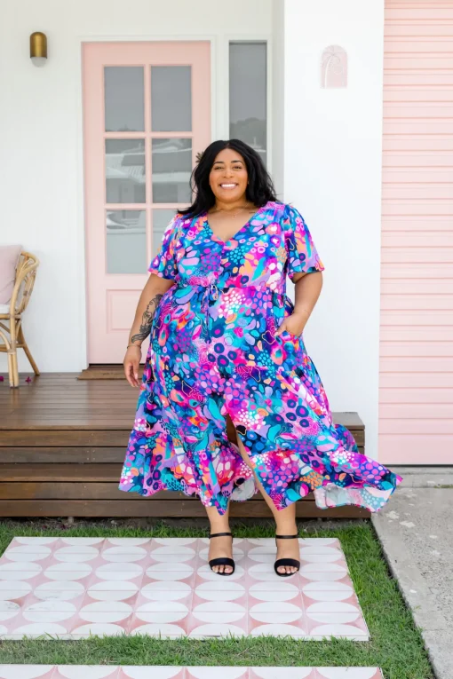 Bonnie Maxi Dress in Midnight Safari by Kasey Rainbow