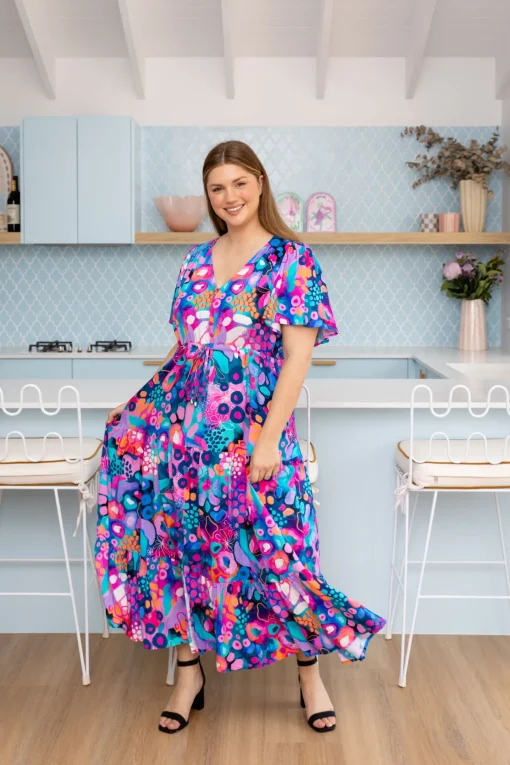 Bonnie Maxi Dress in Midnight Safari by Kasey Rainbow