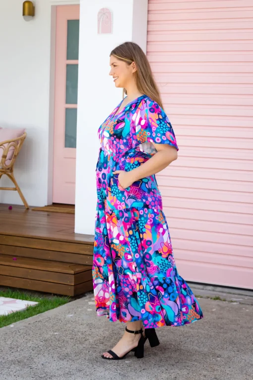 Bonnie Maxi Dress in Midnight Safari by Kasey Rainbow
