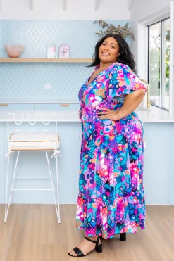 Bonnie Maxi Dress in Midnight Safari by Kasey Rainbow