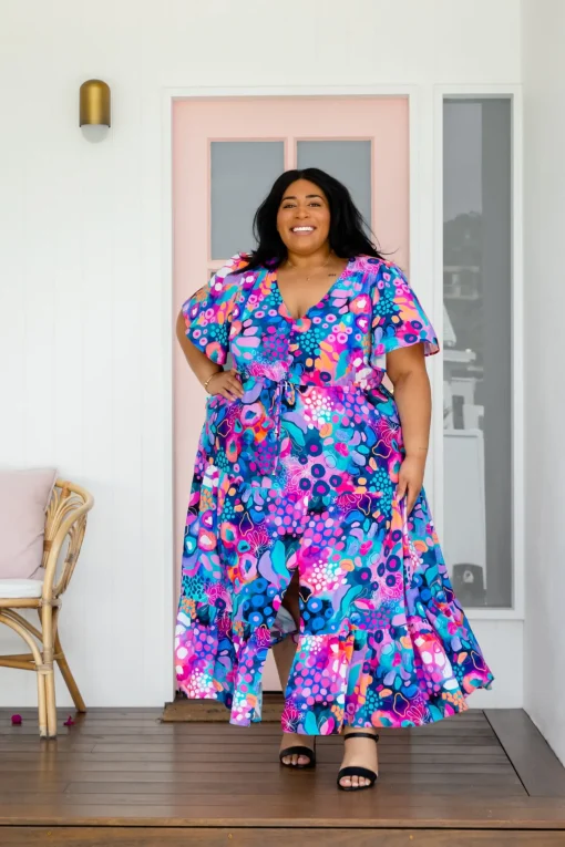 Bonnie Maxi Dress in Midnight Safari by Kasey Rainbow