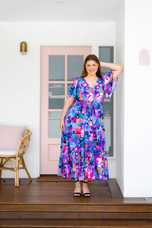 Bonnie Maxi Dress in Midnight Safari by Kasey Rainbow