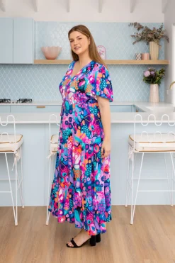 Bonnie Maxi Dress in Midnight Safari by Kasey Rainbow