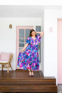 Bonnie Maxi Dress in Midnight Safari by Kasey Rainbow