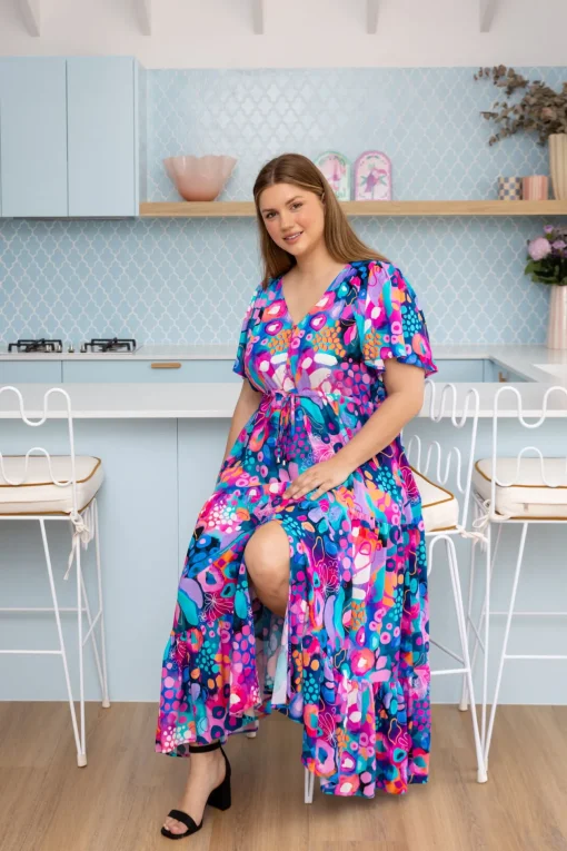 Bonnie Maxi Dress in Midnight Safari by Kasey Rainbow