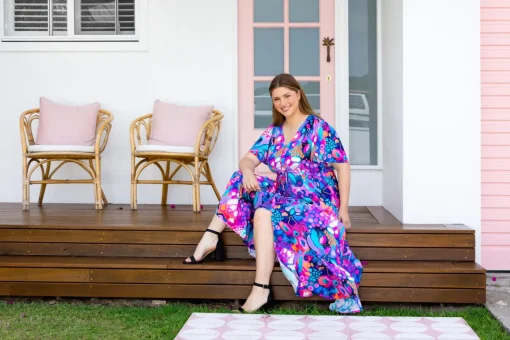 Bonnie Maxi Dress in Midnight Safari by Kasey Rainbow