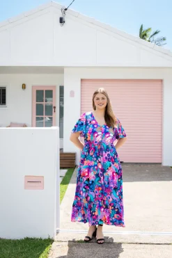 Bonnie Maxi Dress in Midnight Safari by Kasey Rainbow