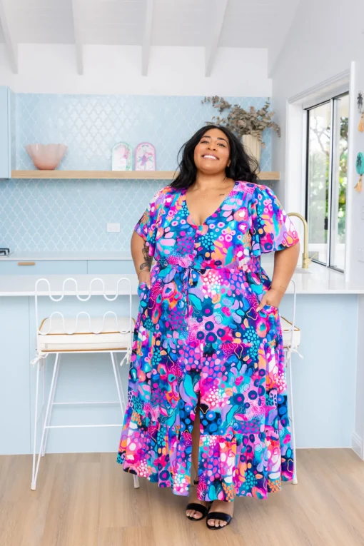 Bonnie Maxi Dress in Midnight Safari by Kasey Rainbow