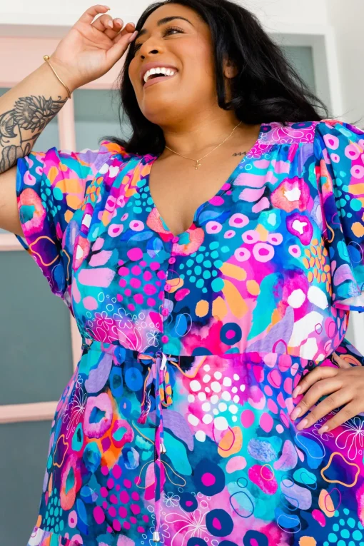 Bonnie Maxi Dress in Midnight Safari by Kasey Rainbow