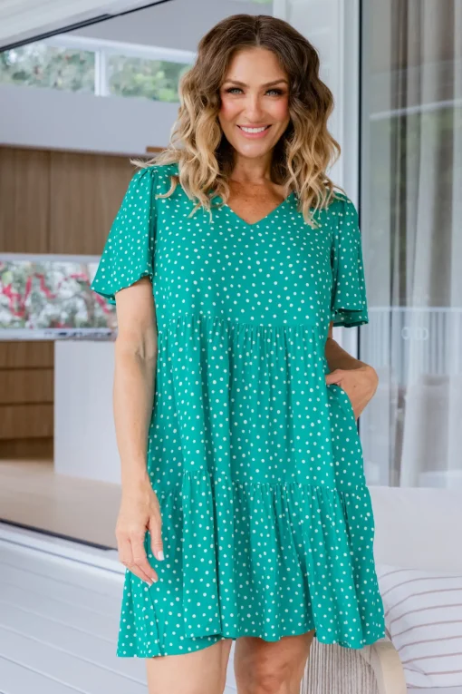 Brianna Dress in Green