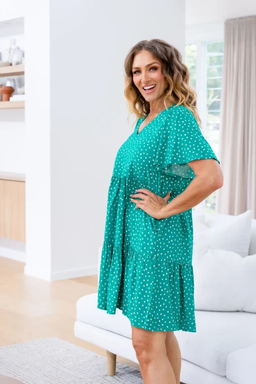 Brianna Dress in Green