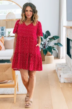 Brianna Dress in Red