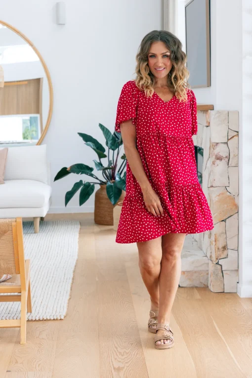 Brianna Dress in Red