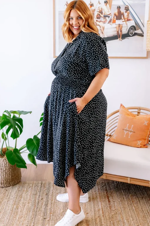 Cameron Dress in Black & White