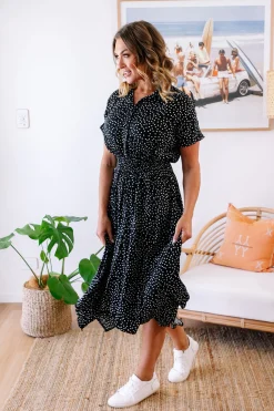 Cameron Dress in Black & White