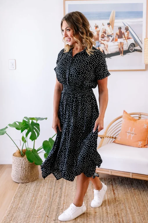 Cameron Dress in Black & White