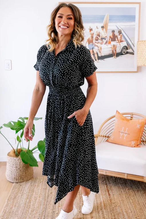 Cameron Dress in Black & White