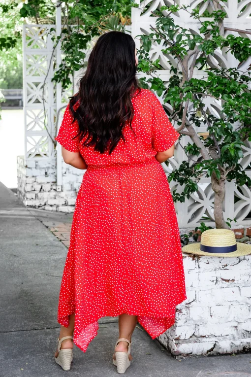 Cameron Dress in Red & White