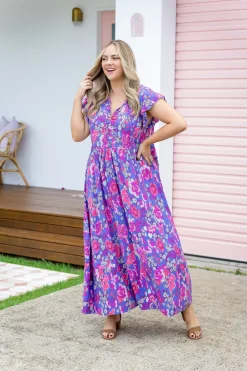 Carmody Purple Floral Maxi Dress
