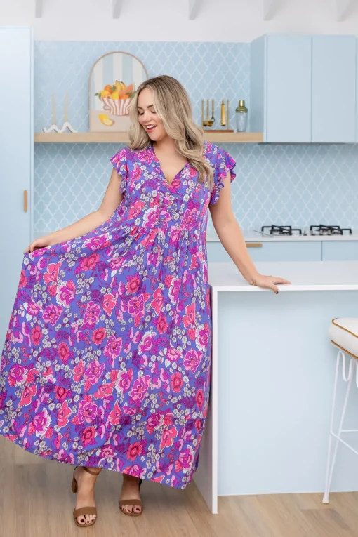 Carmody Purple Floral Maxi Dress