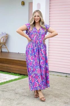 Carmody Purple Floral Maxi Dress