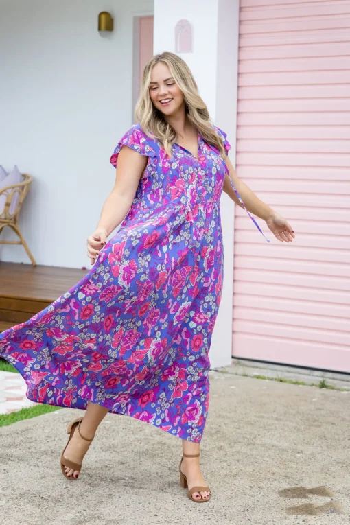 Carmody Purple Floral Maxi Dress