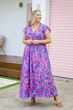 Carmody Purple Floral Maxi Dress
