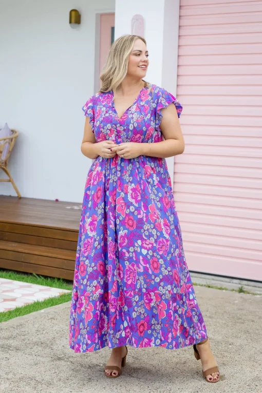Carmody Purple Floral Maxi Dress