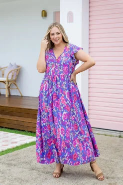 Carmody Purple Floral Maxi Dress