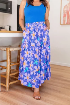Carrie Skirt in Lilac Daisies