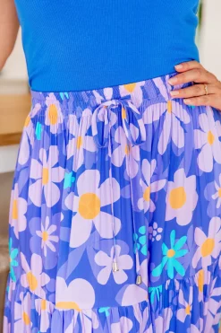 Carrie Skirt in Lilac Daisies