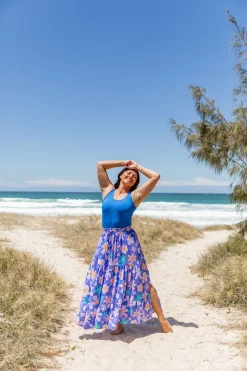 Carrie Skirt in Lilac Daisies