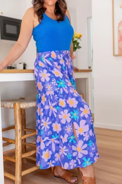 Carrie Skirt in Lilac Daisies