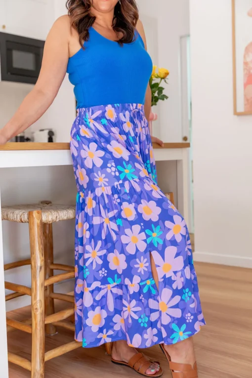 Carrie Skirt in Lilac Daisies