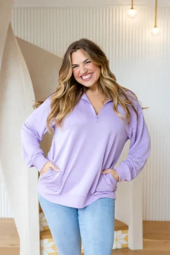 Cassie Modal Blend Lounge Sweater in Lavender